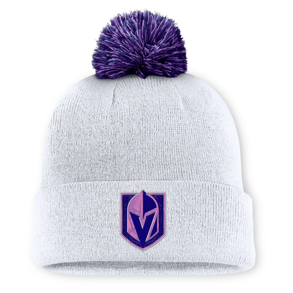 Vegas Golden Knights Fanatics Authentic Pro Hockey Fights Cancer Cuffed Knit Hat with Pom -  NHL Hats