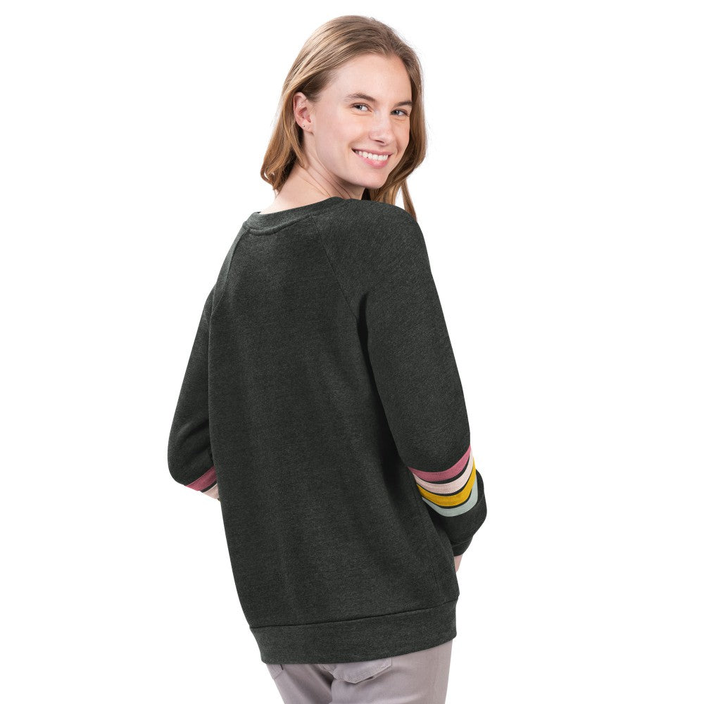 New York Mets G-III 4Her by Carl Banks Women's Allana Stripe Pullover Sweatshirt - MLB Pullover