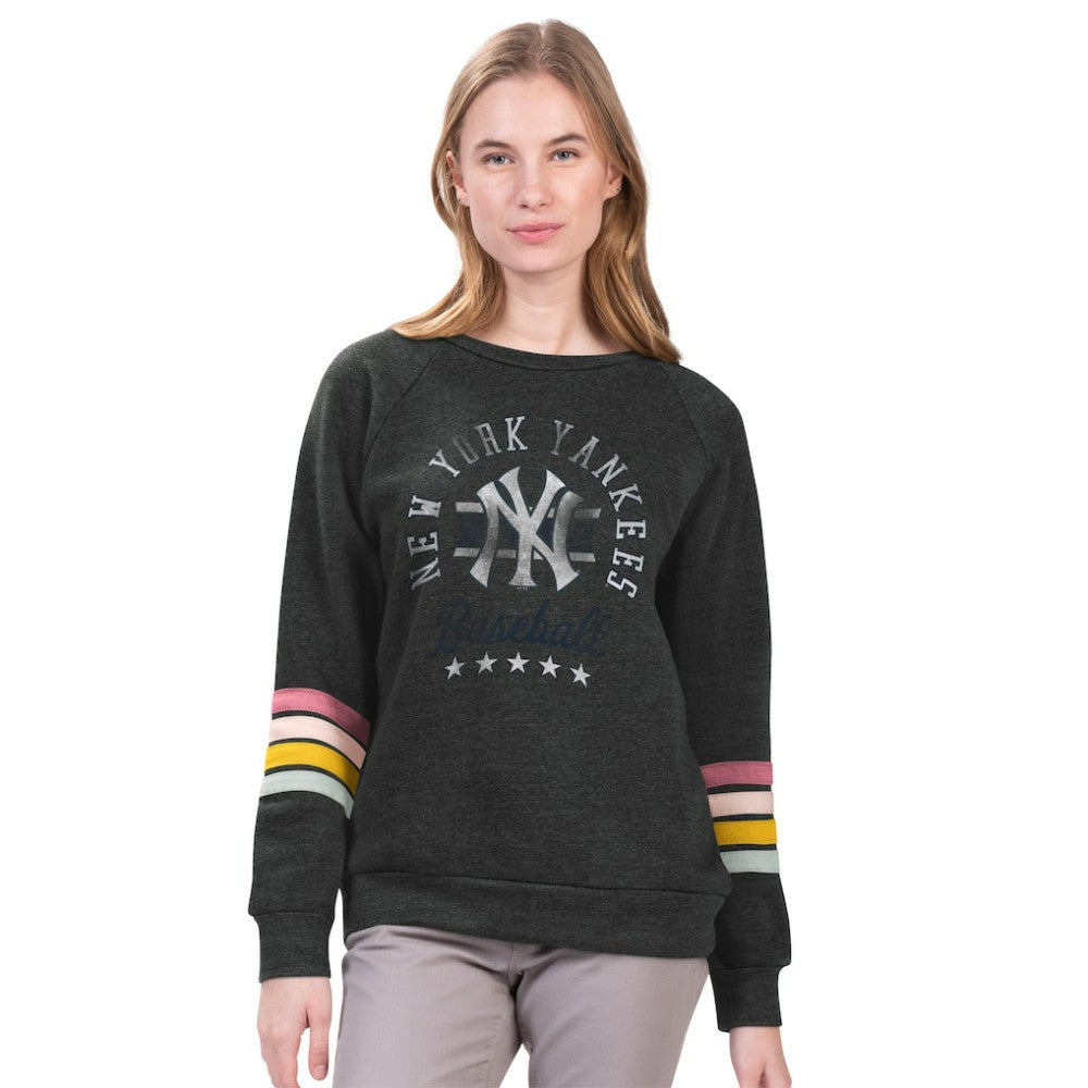 New York Yankees G-III 4Her by Carl Banks Women's Allana Stripe Pullover Sweatshirt - MLB Pullover