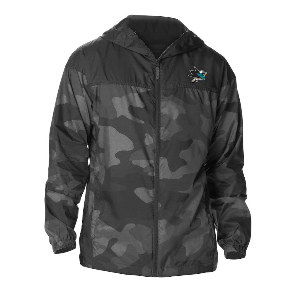 San Jose Sharks Columbia Camo Flash Challenger Omni-Shade Full-Zip Hoodie Windbreaker -  NHL Hoodies