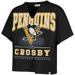 Sidney Crosby Pittsburgh Penguins '47 Women's Elation Name & Number Oversized Notch Neck T-Shirt -  NHL T-shirts