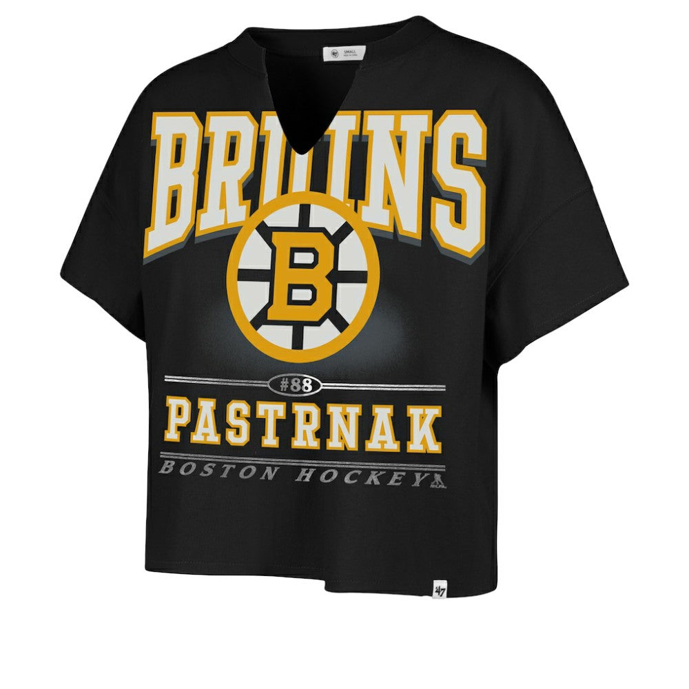 David Pastrnak Boston Bruins '47 Women's Elation Name & Number Oversized Notch Neck T-Shirt -  NHL T-shirts