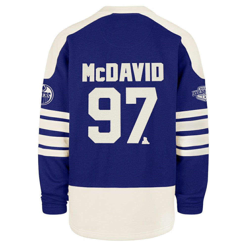 Connor McDavid Edmonton Oilers '47 Player Name & Number Sweep Check Eternal Lacer Sweatshirt -  NHL Sweatshirts