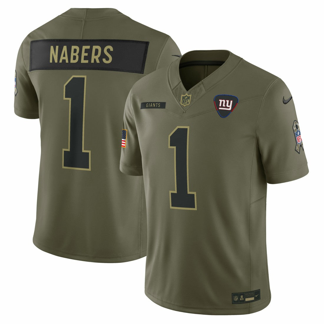 New York Giants Malik Nabers  2025 Salute to Service Limited Jersey | NFL Hot