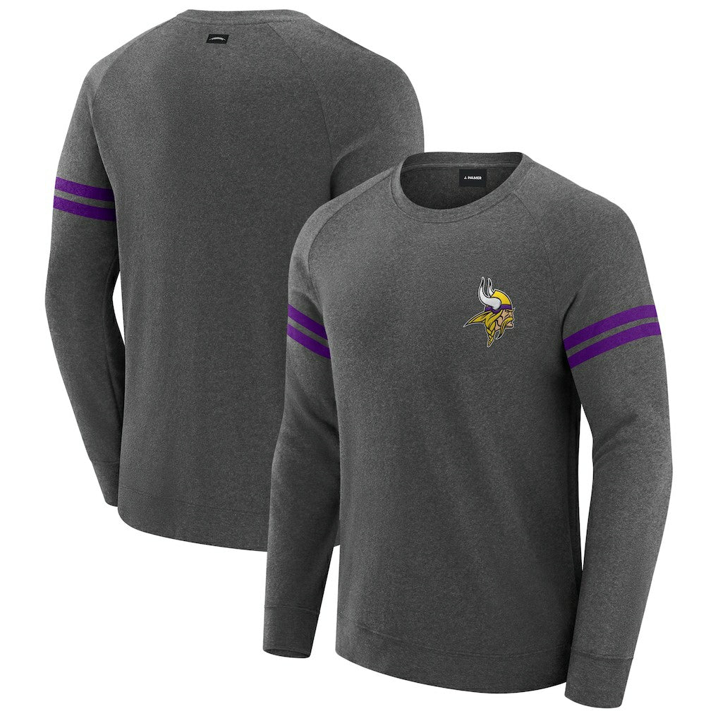 Minnesota Vikings J. Palmer Players Lounge Raglan Tri-Blend Sweatshirt | NFL Discount