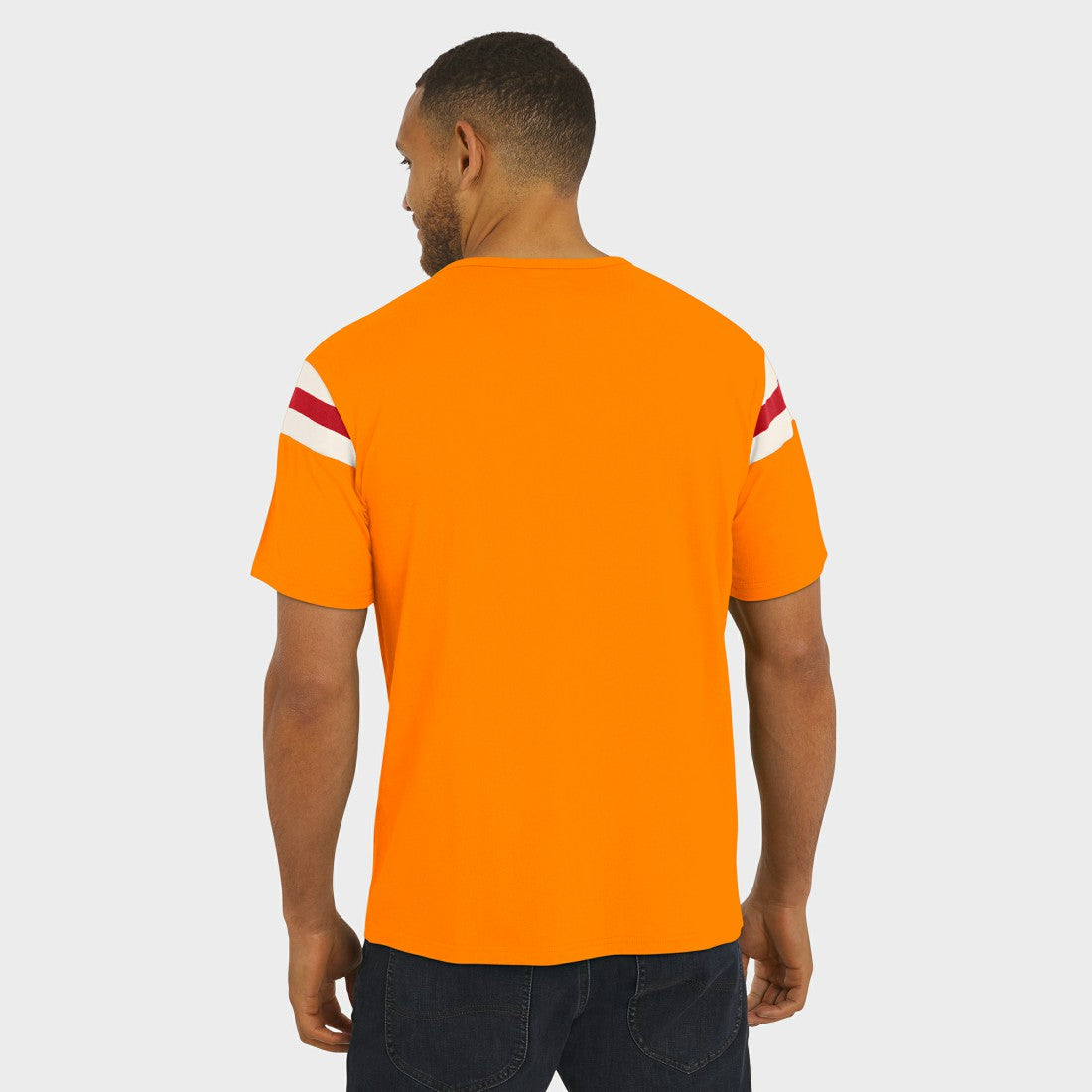 Tampa Bay Buccaneers Darius Rucker Collection Distressed Throwback Shoulder Stripe T-Shirt | NFL Near me