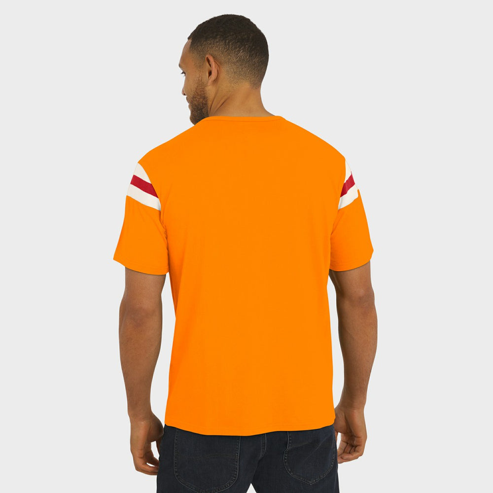 Tampa Bay Buccaneers Darius Rucker Collection Distressed Throwback Shoulder Stripe T-Shirt | NFL Near me