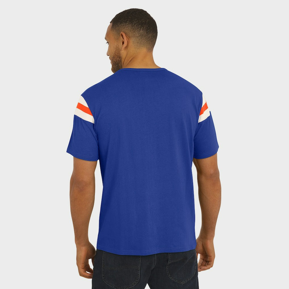 Denver Broncos Darius Rucker Collection Distressed Throwback Shoulder Stripe T-Shirt | NFL US