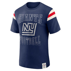 New York Giants Darius Rucker Collection Distressed Throwback Shoulder Stripe T-Shirt | NFL Online