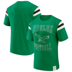 Philadelphia Eagles Darius Rucker Collection Distressed Throwback Shoulder Stripe T-Shirt | NFL Near me