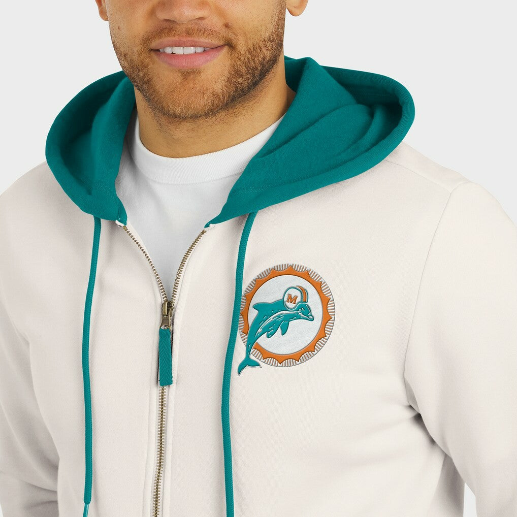 Miami Dolphins Darius Rucker Collection Distressed Graphics Full-Zip Hoodie | NFL On sale