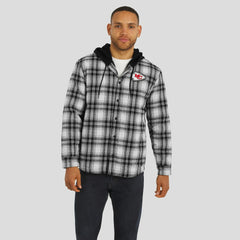 Kansas City Chiefs NFL x Darius Rucker Collection Plaid Flannel Quilted Full-Snap Hooded Shacket | NFL Discount