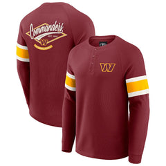 Washington Commanders Darius Rucker Collection Waffle-Knit Raglan Long Sleeve Henley T-Shirt | NFL Sale