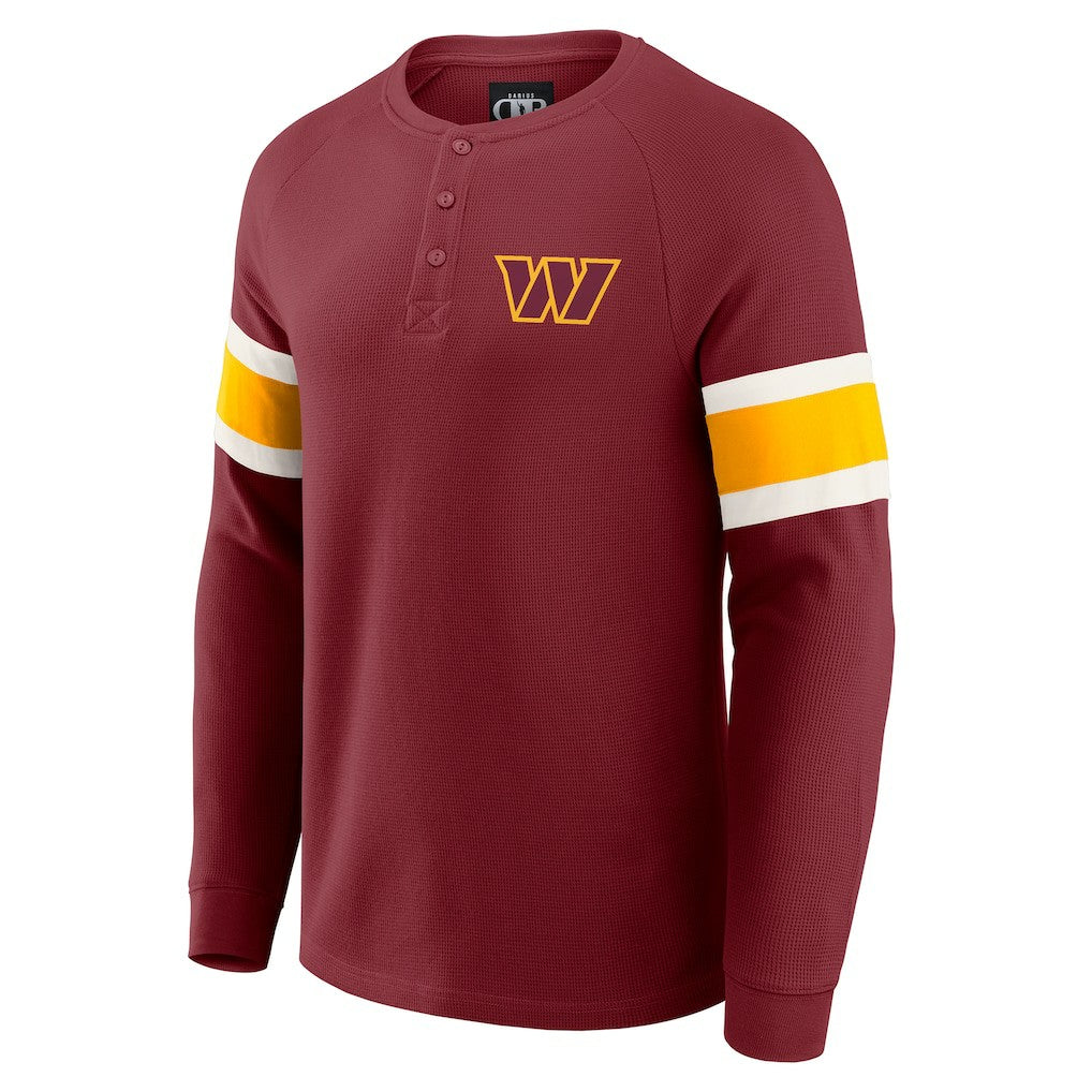 Washington Commanders Darius Rucker Collection Waffle-Knit Raglan Long Sleeve Henley T-Shirt | NFL Sale