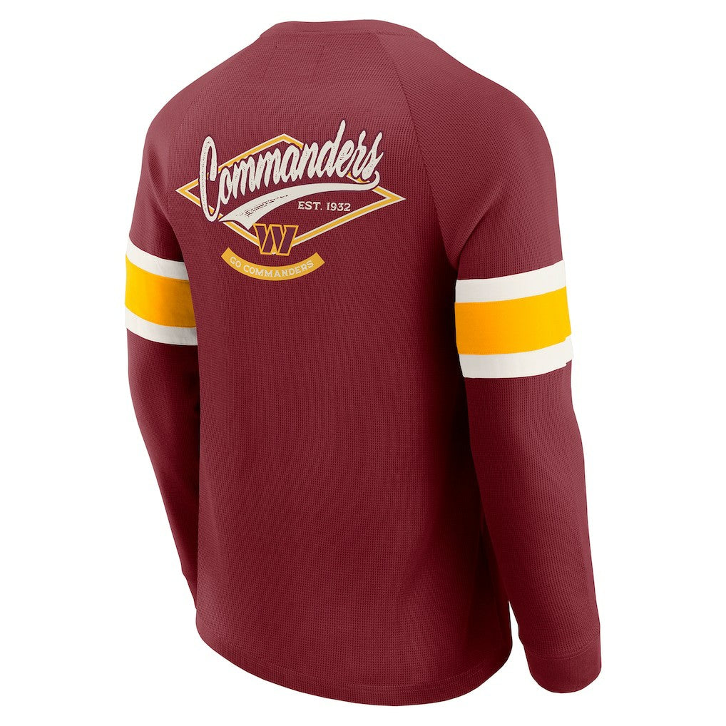 Washington Commanders Darius Rucker Collection Waffle-Knit Raglan Long Sleeve Henley T-Shirt | NFL Sale