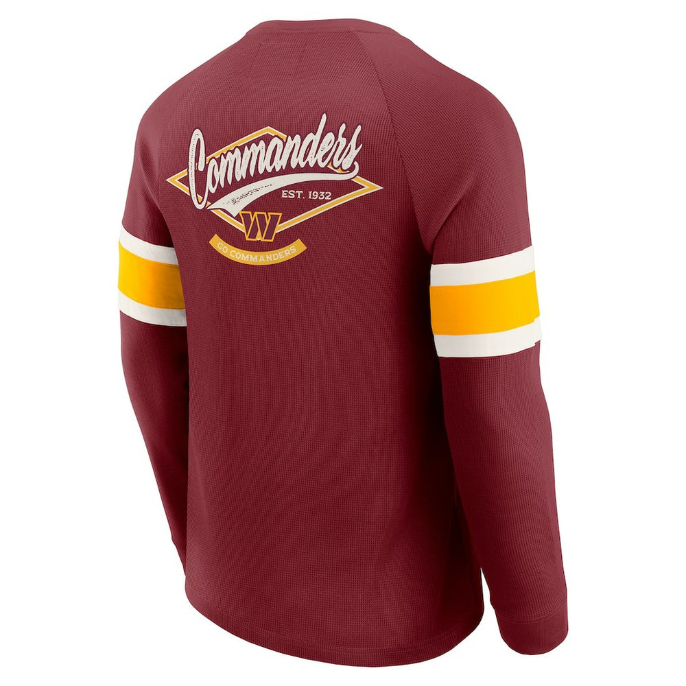 Washington Commanders Darius Rucker Collection Waffle-Knit Raglan Long Sleeve Henley T-Shirt | NFL Sale