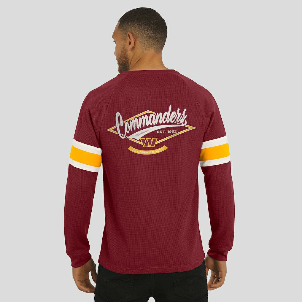 Washington Commanders Darius Rucker Collection Waffle-Knit Raglan Long Sleeve Henley T-Shirt | NFL Sale