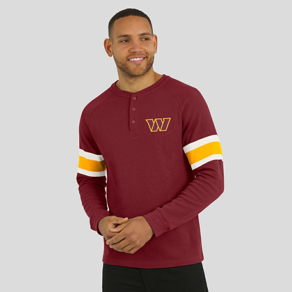 Washington Commanders Darius Rucker Collection Waffle-Knit Raglan Long Sleeve Henley T-Shirt | NFL Sale