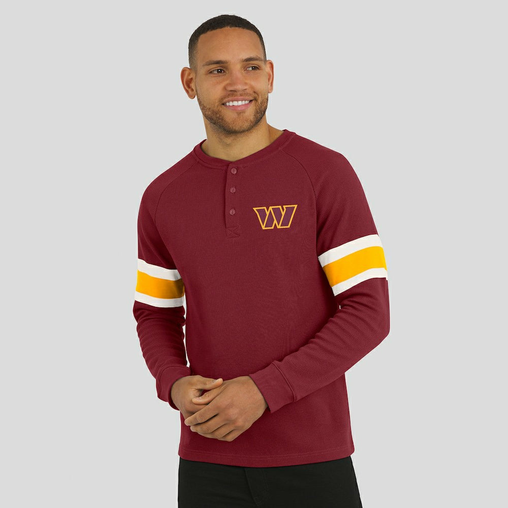 Washington Commanders Darius Rucker Collection Waffle-Knit Raglan Long Sleeve Henley T-Shirt | NFL Sale