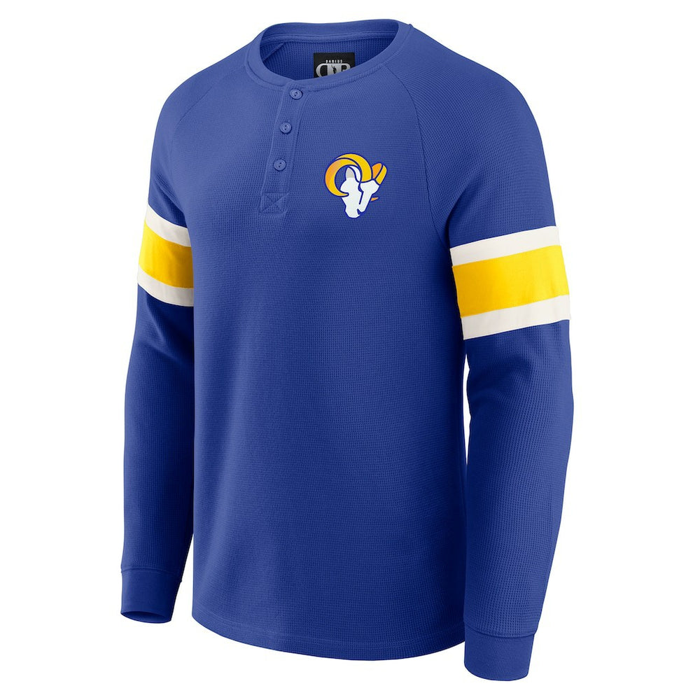 Los Angeles Rams Darius Rucker Collection Waffle-Knit Raglan Long Sleeve Henley T-Shirt | NFL Discount