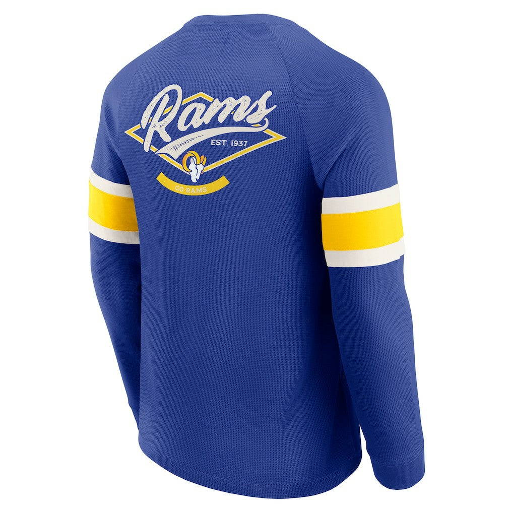 Los Angeles Rams Darius Rucker Collection Waffle-Knit Raglan Long Sleeve Henley T-Shirt | NFL Discount
