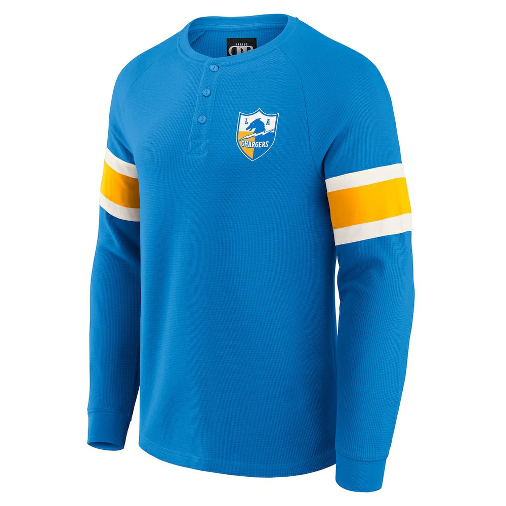 Los Angeles Chargers Darius Rucker Collection Waffle-Knit Raglan Long Sleeve Henley T-Shirt | NFL On sale