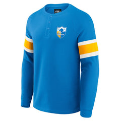 Los Angeles Chargers Darius Rucker Collection Waffle-Knit Raglan Long Sleeve Henley T-Shirt | NFL On sale