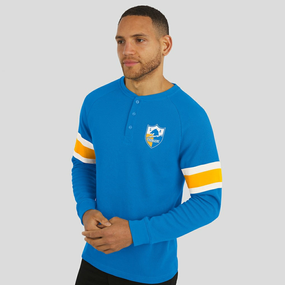 Los Angeles Chargers Darius Rucker Collection Waffle-Knit Raglan Long Sleeve Henley T-Shirt | NFL On sale