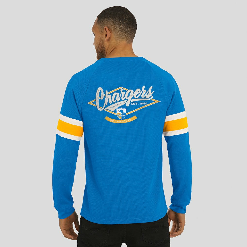 Los Angeles Chargers Darius Rucker Collection Waffle-Knit Raglan Long Sleeve Henley T-Shirt | NFL On sale