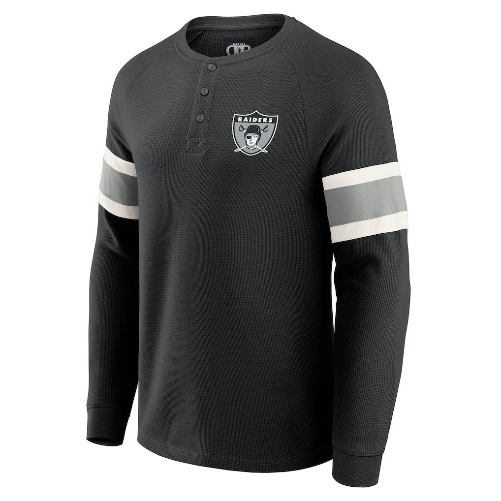 Las Vegas Raiders Darius Rucker Collection Waffle-Knit Raglan Long Sleeve Henley T-Shirt | NFL On sale