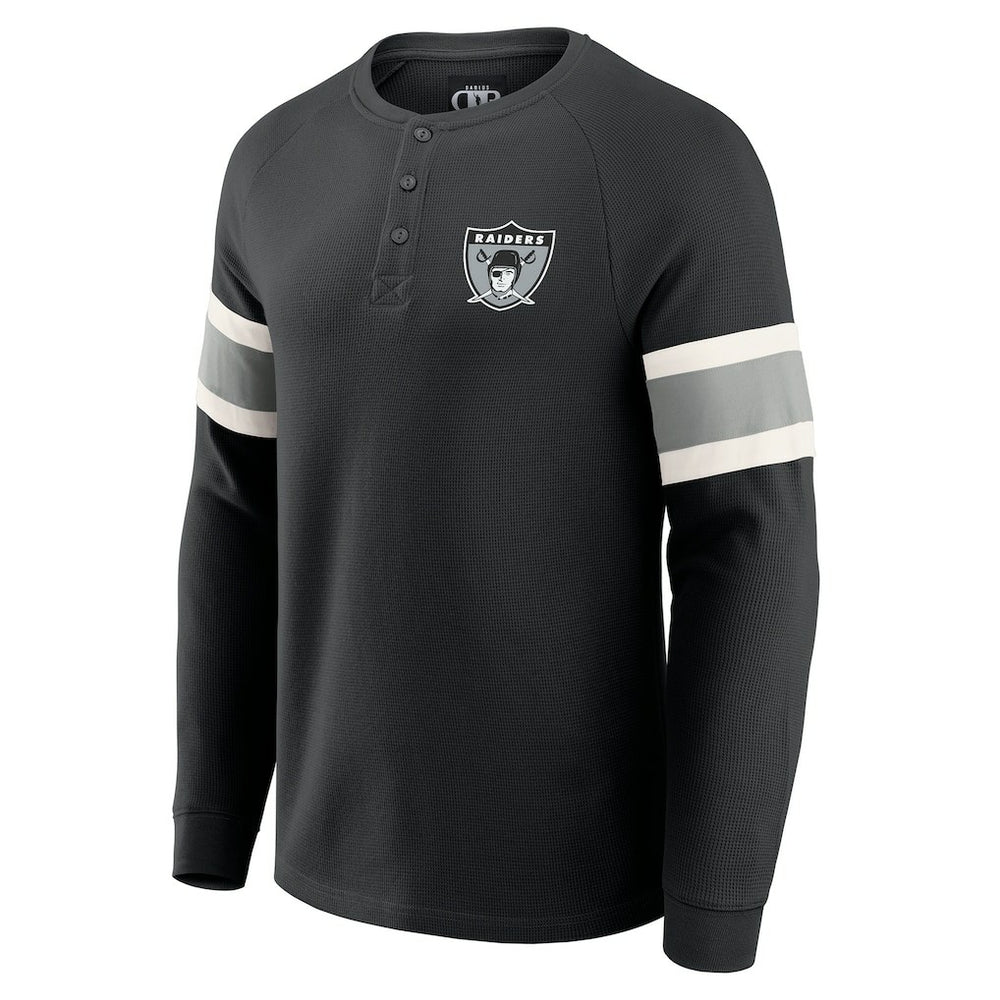Las Vegas Raiders Darius Rucker Collection Waffle-Knit Raglan Long Sleeve Henley T-Shirt | NFL On sale