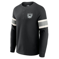 Las Vegas Raiders Darius Rucker Collection Waffle-Knit Raglan Long Sleeve Henley T-Shirt | NFL On sale