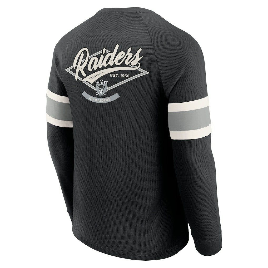 Las Vegas Raiders Darius Rucker Collection Waffle-Knit Raglan Long Sleeve Henley T-Shirt | NFL On sale