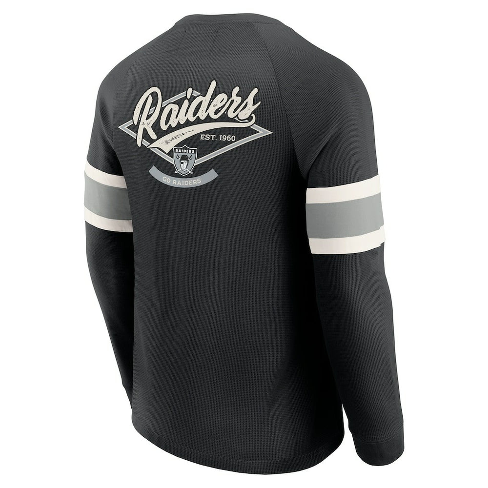 Las Vegas Raiders Darius Rucker Collection Waffle-Knit Raglan Long Sleeve Henley T-Shirt | NFL On sale