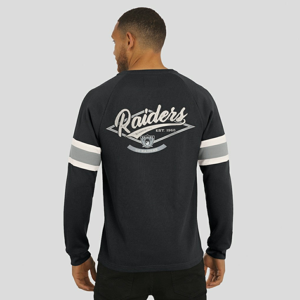 Las Vegas Raiders Darius Rucker Collection Waffle-Knit Raglan Long Sleeve Henley T-Shirt | NFL On sale