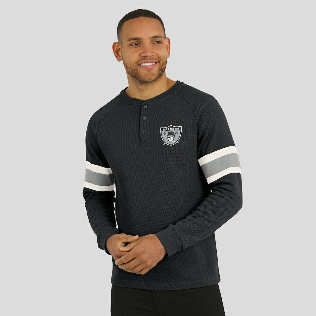 Las Vegas Raiders Darius Rucker Collection Waffle-Knit Raglan Long Sleeve Henley T-Shirt | NFL On sale