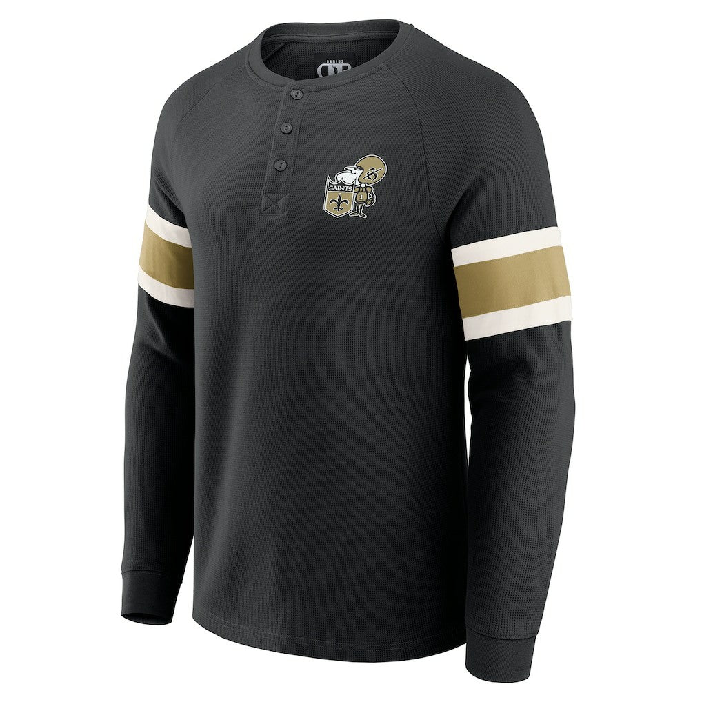 New Orleans Saints Darius Rucker Collection Waffle-Knit Raglan Long Sleeve Henley T-Shirt | NFL Hot