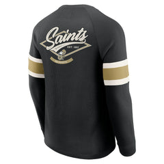 New Orleans Saints Darius Rucker Collection Waffle-Knit Raglan Long Sleeve Henley T-Shirt | NFL Hot