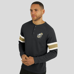 New Orleans Saints Darius Rucker Collection Waffle-Knit Raglan Long Sleeve Henley T-Shirt | NFL Hot