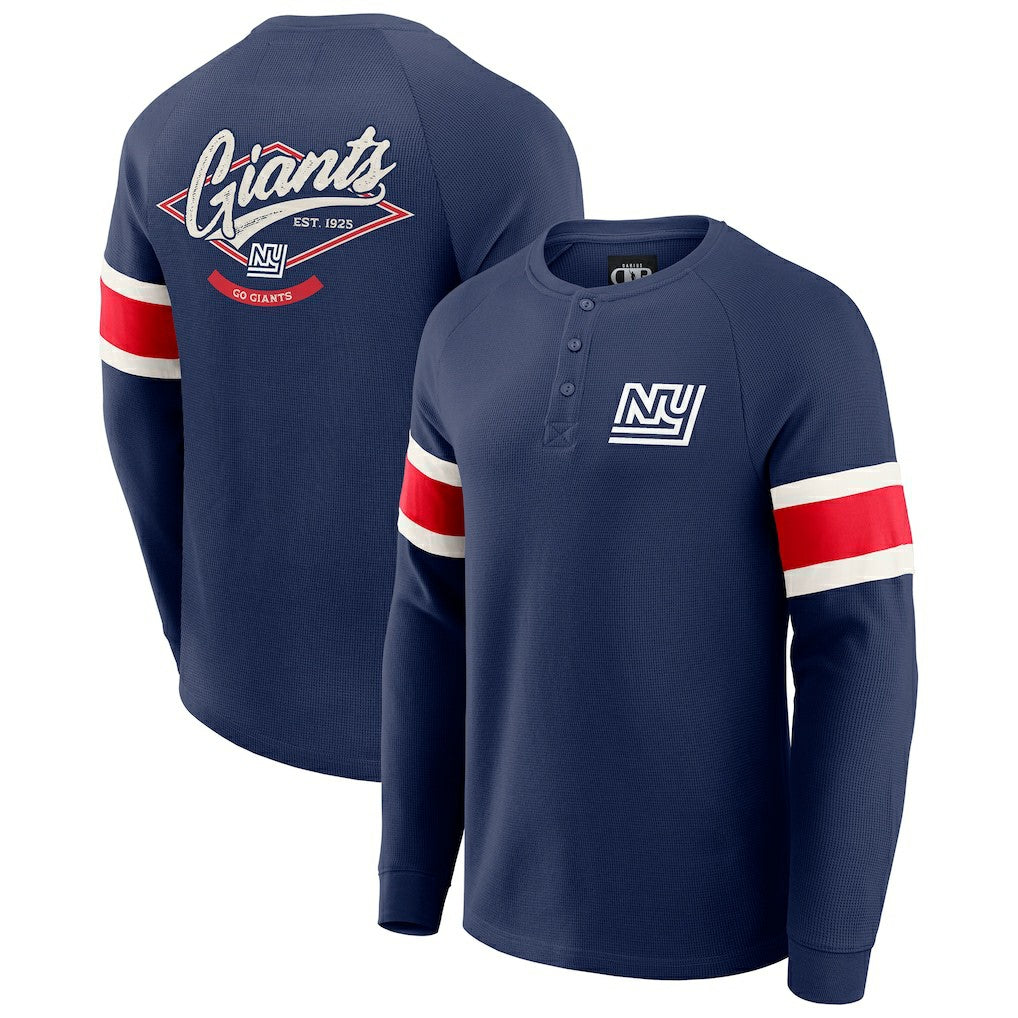 New York Giants Darius Rucker Collection Waffle-Knit Raglan Long Sleeve Henley T-Shirt | NFL Near me