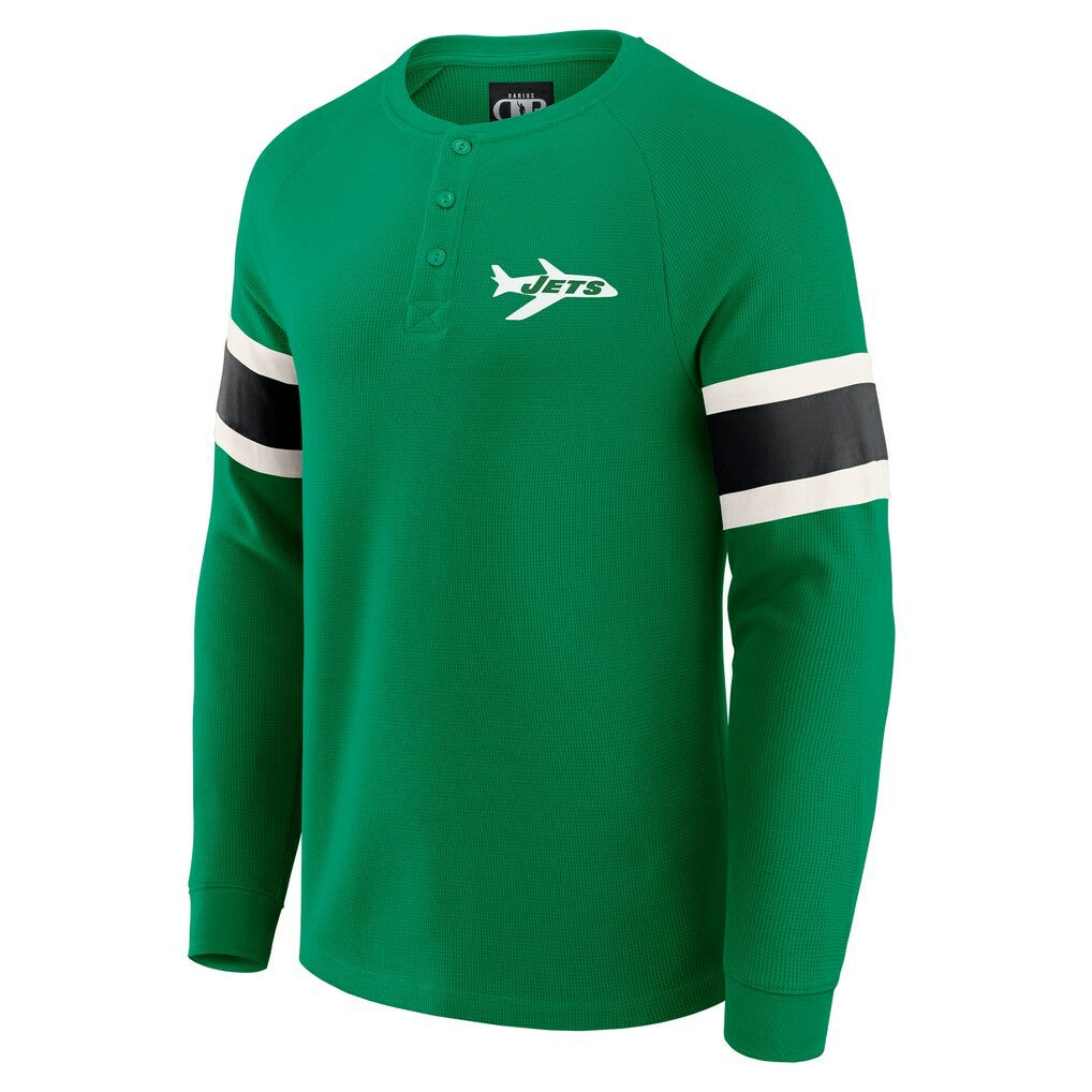 New York Jets Darius Rucker Collection Waffle-Knit Raglan Long Sleeve Henley T-Shirt | NFL Online