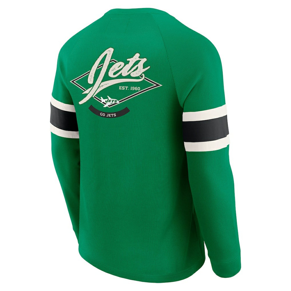 New York Jets Darius Rucker Collection Waffle-Knit Raglan Long Sleeve Henley T-Shirt | NFL Online