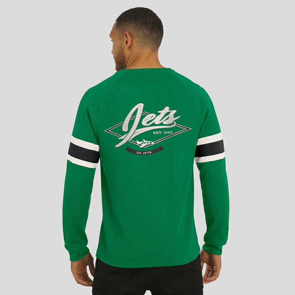 New York Jets Darius Rucker Collection Waffle-Knit Raglan Long Sleeve Henley T-Shirt | NFL Online