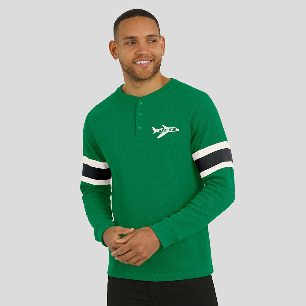 New York Jets Darius Rucker Collection Waffle-Knit Raglan Long Sleeve Henley T-Shirt | NFL Online