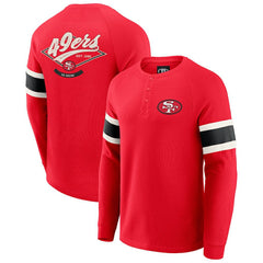 San Francisco 49ers Darius Rucker Collection Waffle-Knit Raglan Long Sleeve Henley T-Shirt | NFL Near me