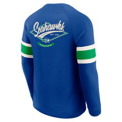 Seattle Seahawks Darius Rucker Collection Waffle-Knit Raglan Long Sleeve Henley T-Shirt | NFL New