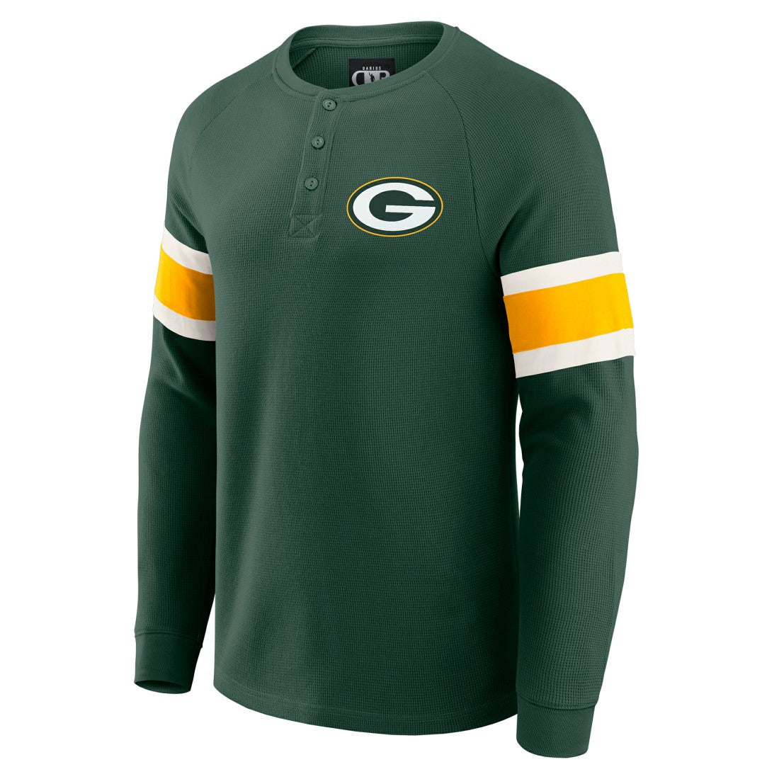 Green Bay Packers Darius Rucker Collection Waffle-Knit Raglan Long Sleeve Henley T-Shirt | NFL Outlet