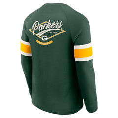 Green Bay Packers Darius Rucker Collection Waffle-Knit Raglan Long Sleeve Henley T-Shirt | NFL Outlet