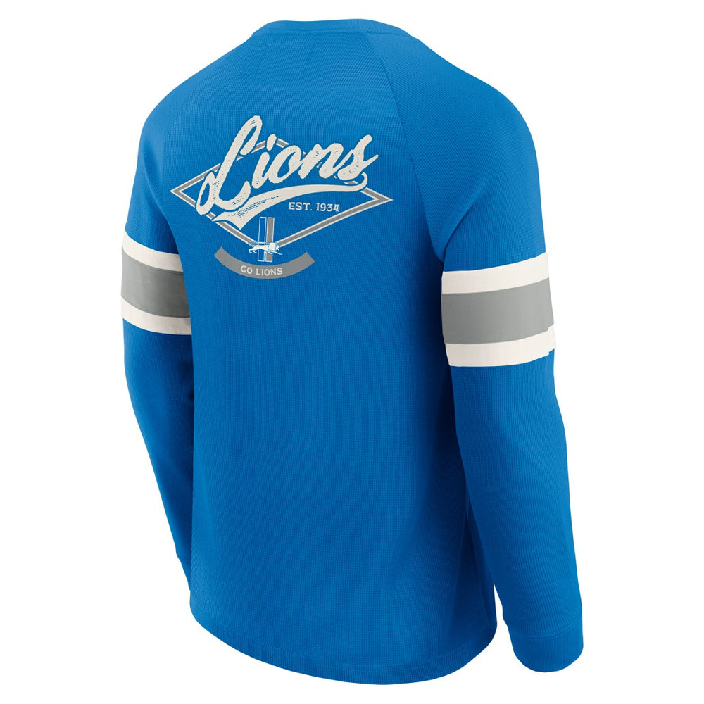 Detroit Lions Darius Rucker Collection Waffle-Knit Raglan Long Sleeve Henley T-Shirt | NFL US