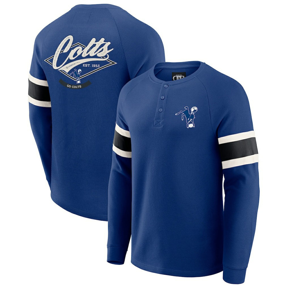 Indianapolis Colts Darius Rucker Collection Waffle-Knit Raglan Long Sleeve Henley T-Shirt | NFL Near me